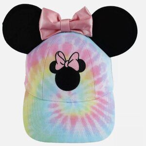 Jerry Leigh Disney Kids Tie-Dye Minnie Mouse Baseball Cap Hat w/ 3D Bow